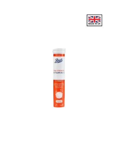 Boots High Strength Vitamin C & Zinc Effervescent Tablets Orange Flavour 20s